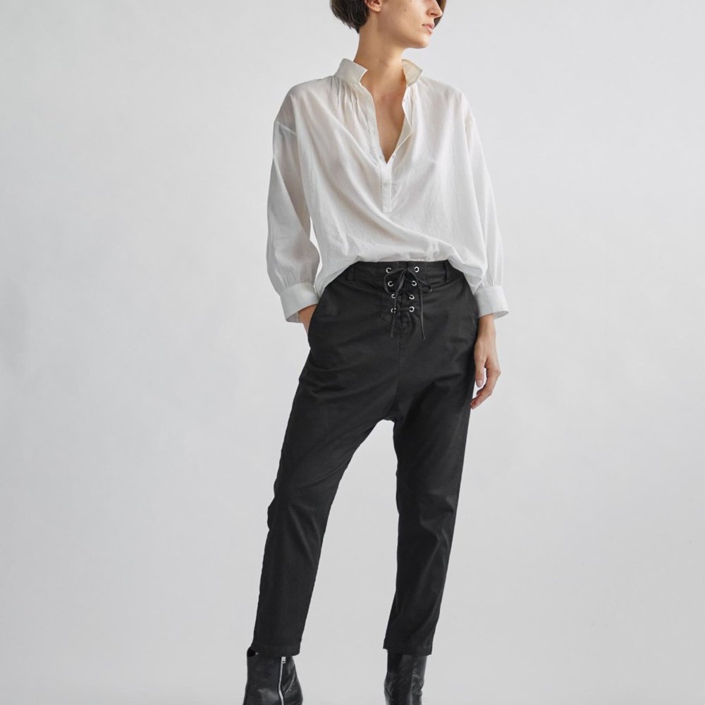 NWT Nili Lotan Lace Up Avery Black Pants Size 6 - Picture 1 of 7